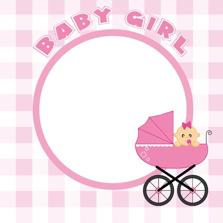 Baby girl frame for text or photoのイラスト素材