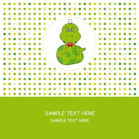 Greeting card. Snake のイラスト素材