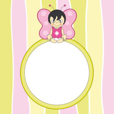 Frame. Butterfly girl disguised のイラスト素材