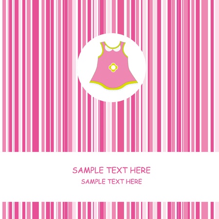 Baby girl arrival announcement card   Dressのイラスト素材