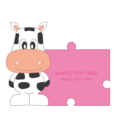 Baby girl arrival announcement. Cowのイラスト素材