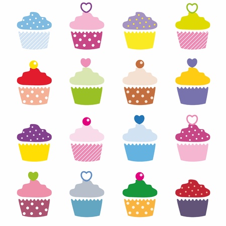 A selection of delicious cupcakes のイラスト素材