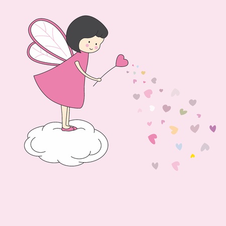 fairy with magic wand のイラスト素材