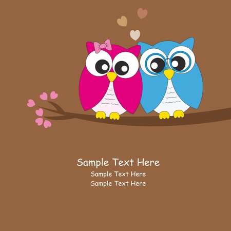 Owls loveのイラスト素材