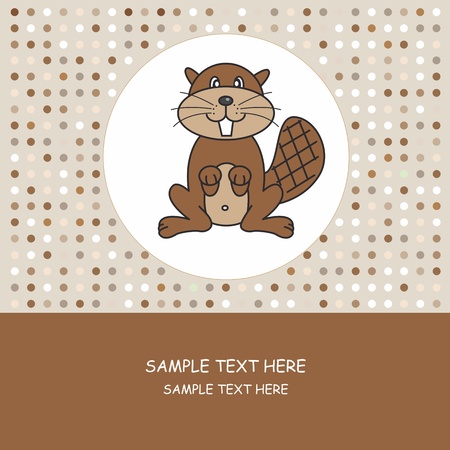 Greeting card. beaver のイラスト素材
