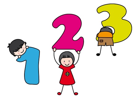 children learning the numbersのイラスト素材