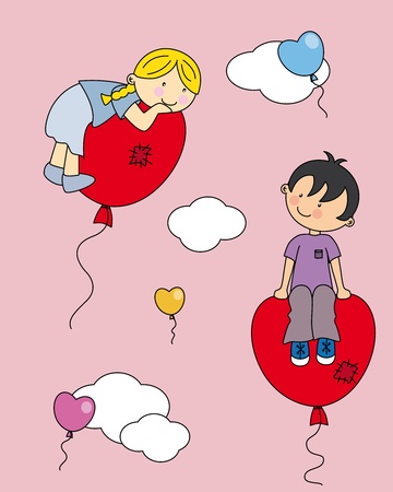 Children first love cardのイラスト素材