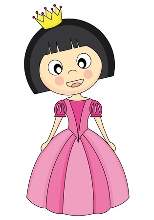 Illustration of a Little Girl Wearing a Princess Costume のイラスト素材