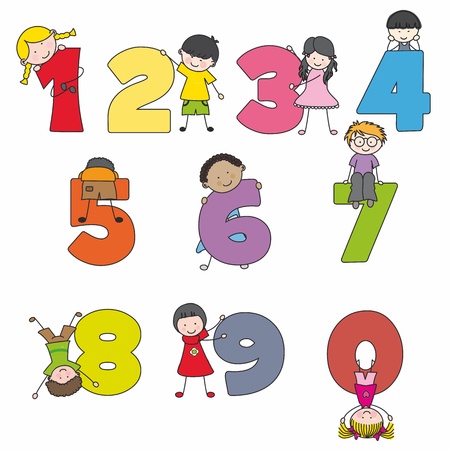 Funny numbers with children  Learning to countのイラスト素材