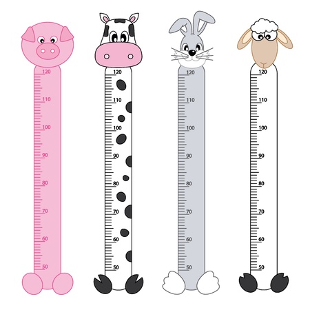 Bumper children meter wall  Farm animals のイラスト素材