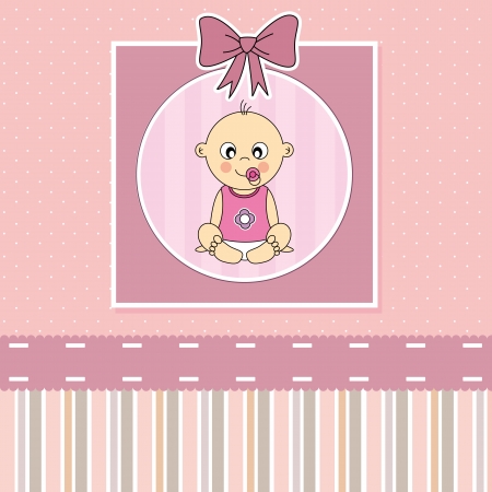 Baby girl arrival announcement card  のイラスト素材