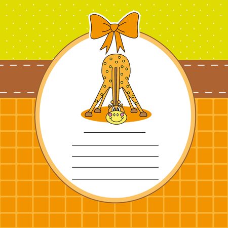 Postal funny animals  giraffeのイラスト素材