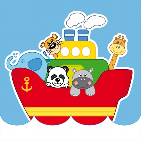 animal boatのイラスト素材