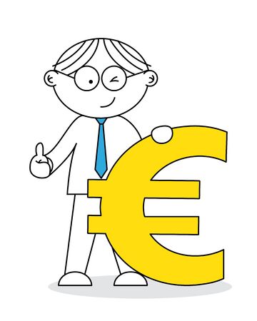 business man and the euro symbolのイラスト素材