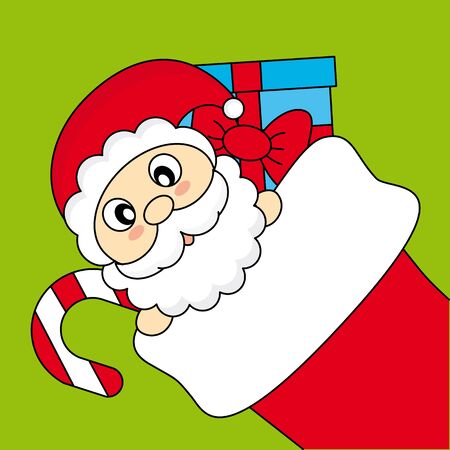 Santa Claus wishing Merry Christmasのイラスト素材