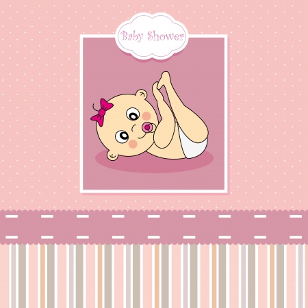 Baby girl arrival cardのイラスト素材