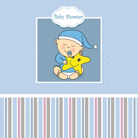 Baby boy birth cardのイラスト素材