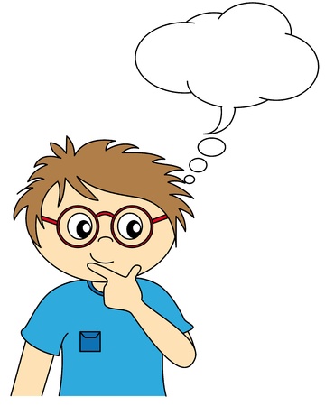 Child thinking. space dialogueのイラスト素材