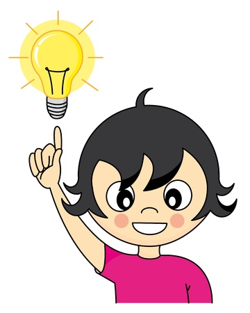 Girl with an ideaのイラスト素材