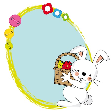 Easter bunny with a frameworkのイラスト素材