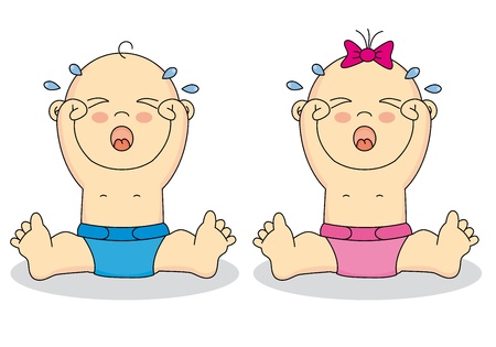 Babies cryingのイラスト素材