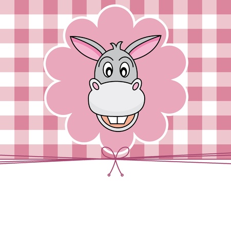 Animal card. donkeyのイラスト素材
