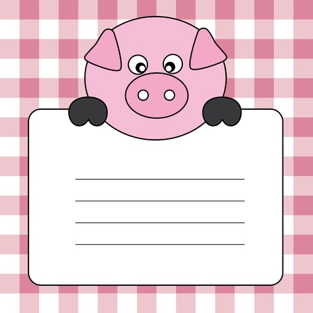 Label text. pigのイラスト素材