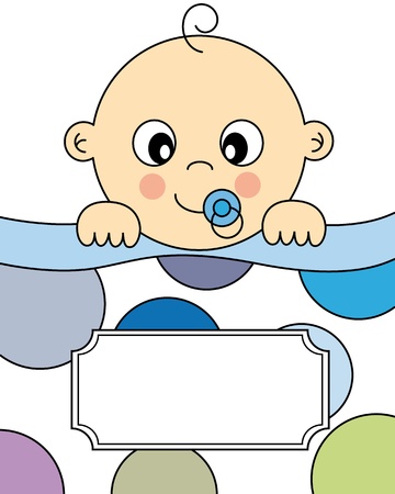 Baby boy arrival announcement cardのイラスト素材