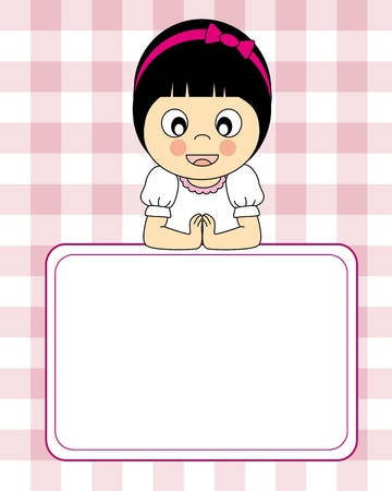 First Communion Invitation Card. Girlのイラスト素材