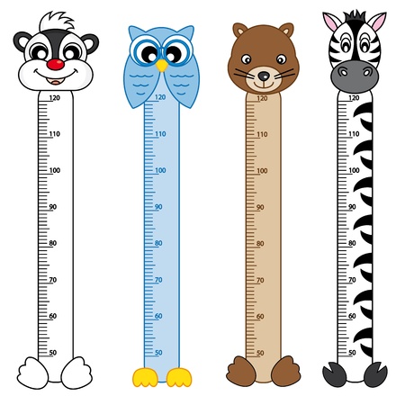 Bumper children meter wall. Animals Stickersのイラスト素材