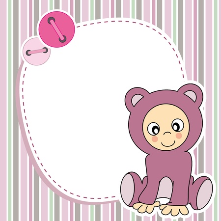 Framework for baby girl  Space for photo or text のイラスト素材