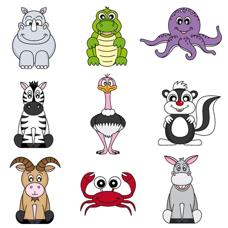 Cartoon animals and petsのイラスト素材