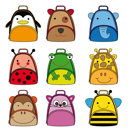 backpacks for school children  animal shaped backpacksのイラスト素材
