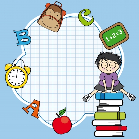 Education and school icon set. Space for textのイラスト素材