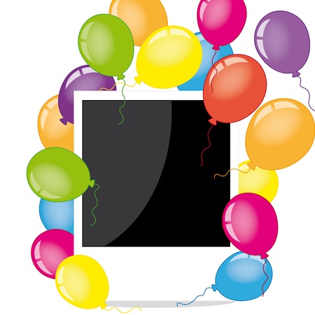 Photo frame with balloons のイラスト素材