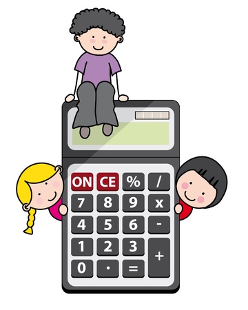 Children with a calculatorのイラスト素材