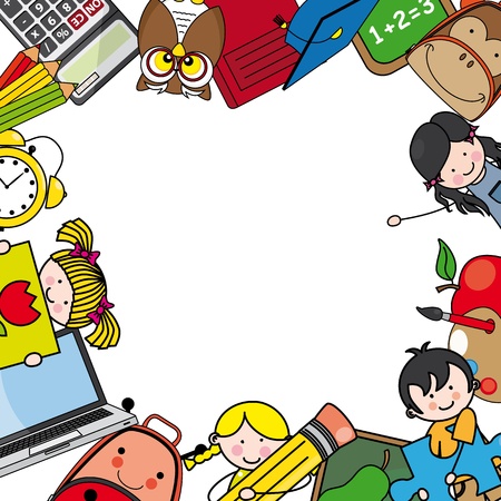 Back to school card  Space for photo or textのイラスト素材