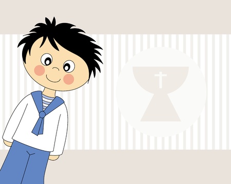 First Communion Invitation Card  Boy のイラスト素材