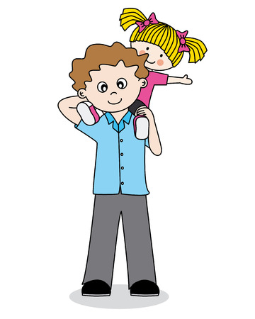 father and daughter のイラスト素材