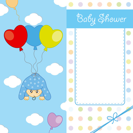 Baby boy arrival announcement cardのイラスト素材