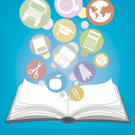 book and icons school のイラスト素材
