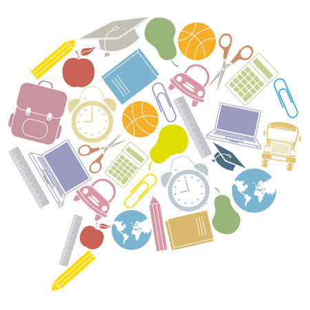 school icons   bubble talk のイラスト素材