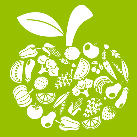Fruits and vegetablesのイラスト素材