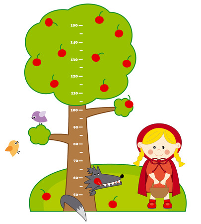 Bumper children meter wall  Red Riding Hood and Wolfのイラスト素材