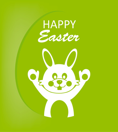 rabbit with easter eggsのイラスト素材