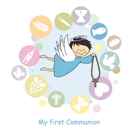 flying angel  communion cardのイラスト素材