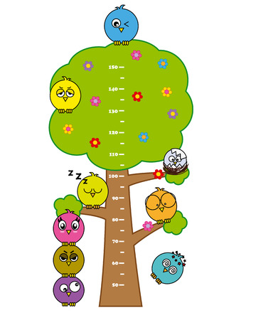 cute bumper children meter wall  Birdsのイラスト素材