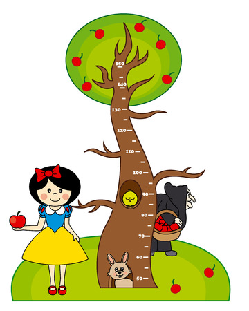 Bumper children meter wall  Princess Snow White with Witchのイラスト素材