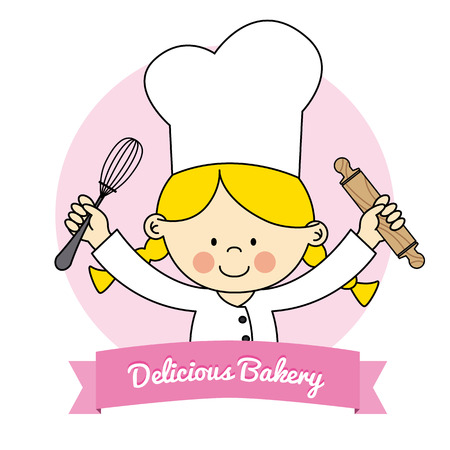 Illustration of Little Chef girl のイラスト素材