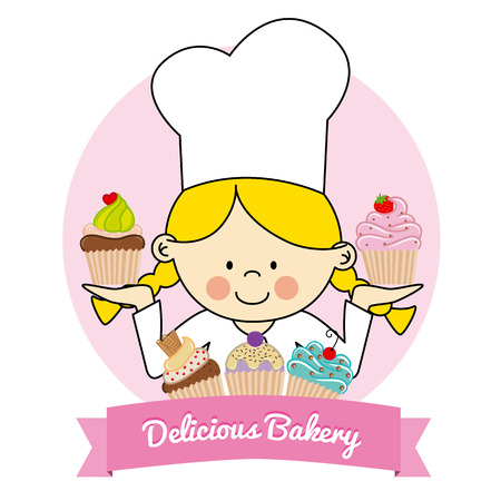 Illustration of Little  pastry girlのイラスト素材